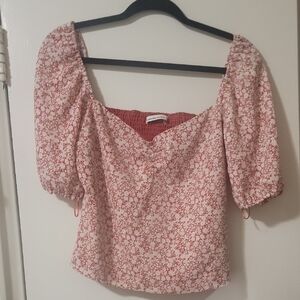 Abercrombie & Fitch Red Floral Blouse